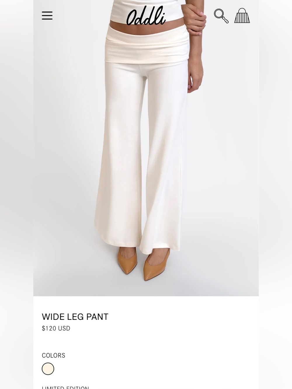 White Wide-Leg Boot Cut Pants